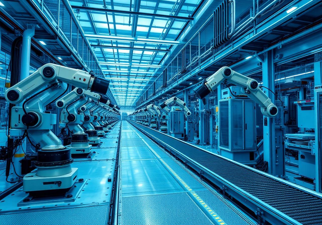 Modern automated factory floor